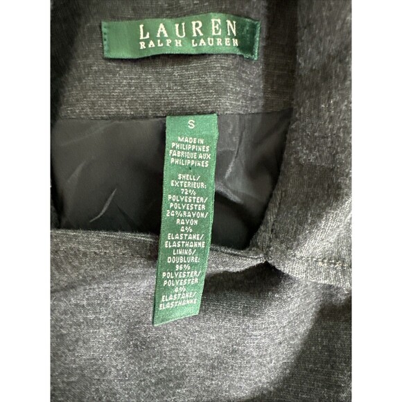 Lauren Ralph Lauren Jacket Womens Small Gray Herringbone Moto Biker Wool Blend - Picture 12 of 14